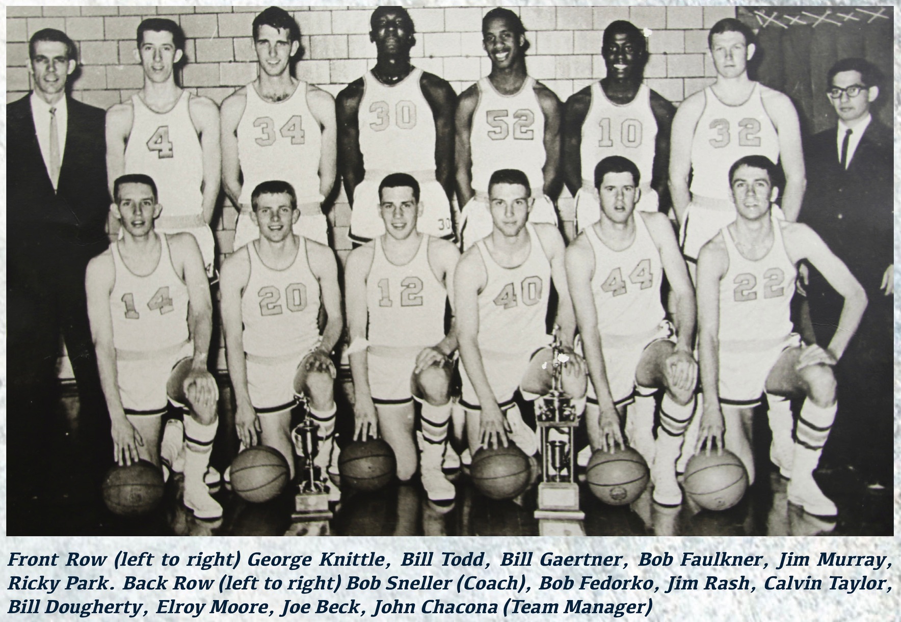 Team photo of the 1963 Men's Basketball National Championship Team
